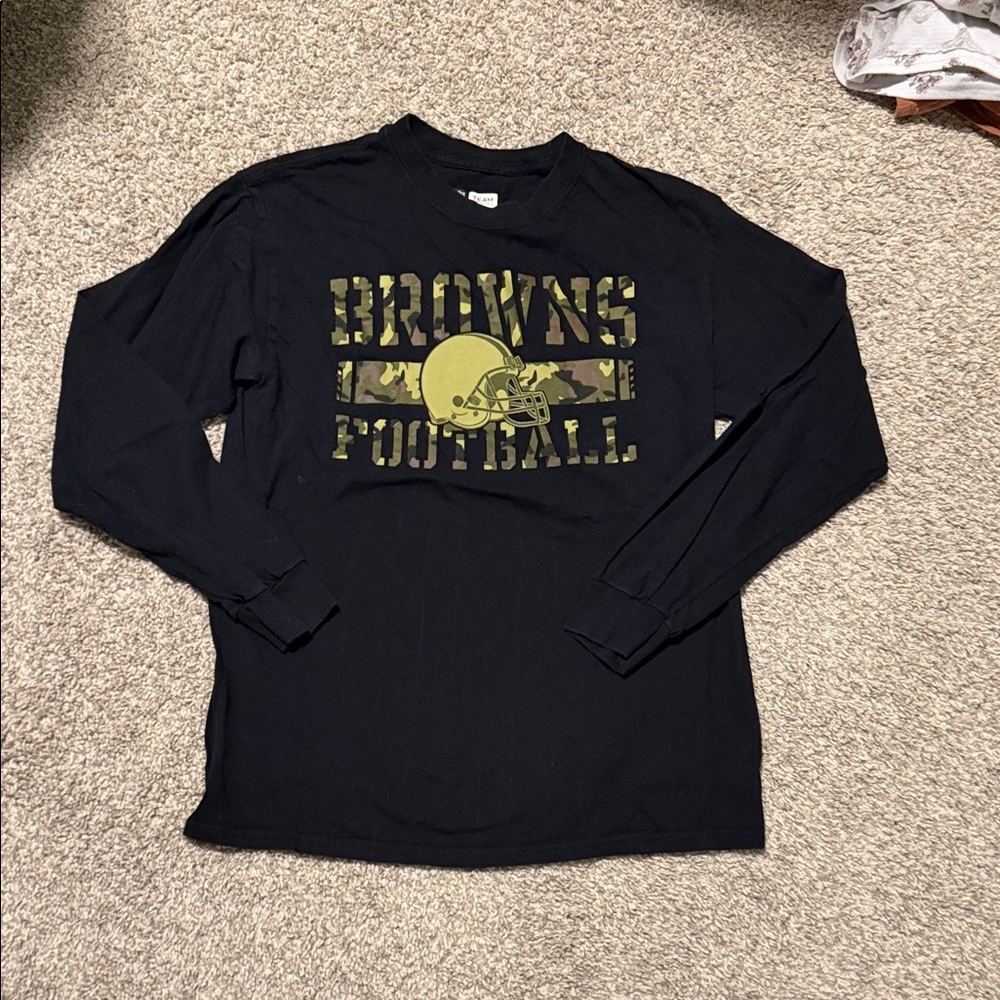 Browns camo Football Black Long Sleeve Shirt